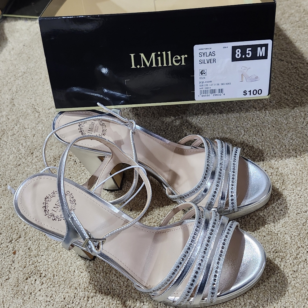 I. Miller‎ High Heel Sandals Silver 8.5 New
